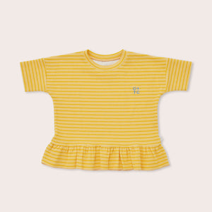 Daffodil Stripe Boxy Frill Tee