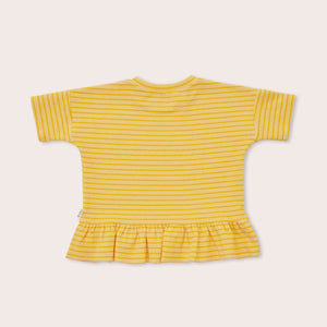 Daffodil Stripe Boxy Frill Tee