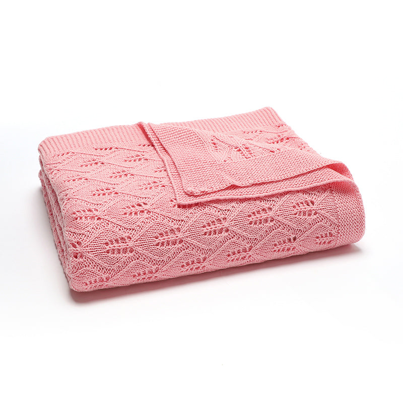 Flower Weave Knit Blanket (Pink)