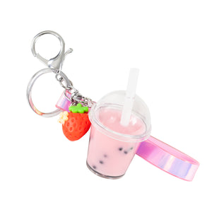 Bag Charm Kit- Strawberry Bubble Tea