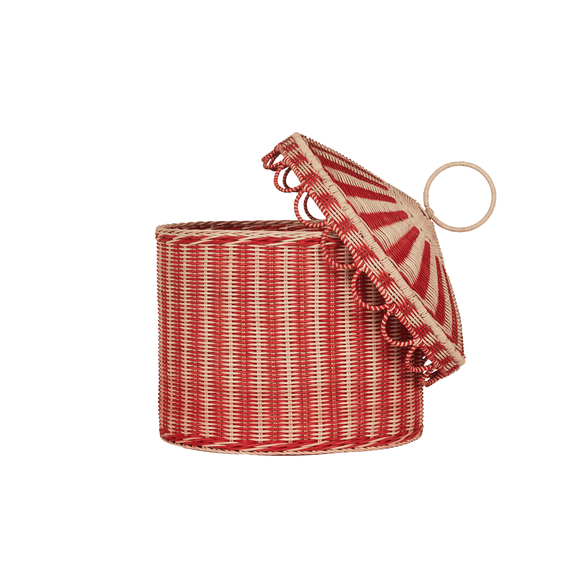 Circus Tent Toy Basket (Red & Straw)