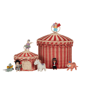 Circus Tent Toy Basket (Red & Straw)