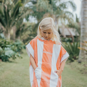 Hooded Towel (Coral Stripe)