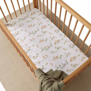 Duck Pond Organic Fitted Cot Sheet