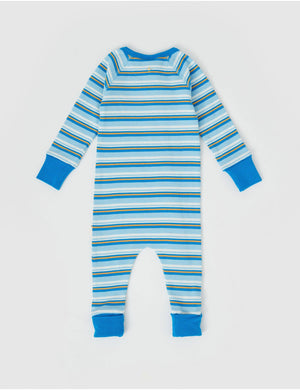 SKY STRIPE RIB ZIPSUIT