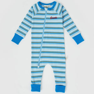 SKY STRIPE RIB ZIPSUIT