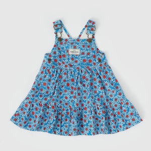 DIXIE DAISY TIERED CORDUROY PINAFORE DRESS