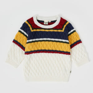 ALFIE CABLE KNIT JUMPER (CREAM)