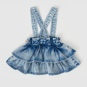 Riley Rara Denim Suspender Skirt