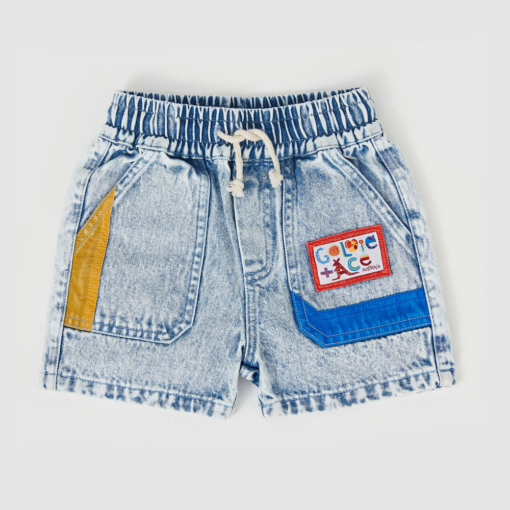 Noah Colour Pop Cargo Denim Shorts