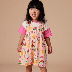 Sara Linen Shortalls Fruit Salad