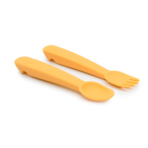 Feedie Fork & Spoon Set (Mustard)