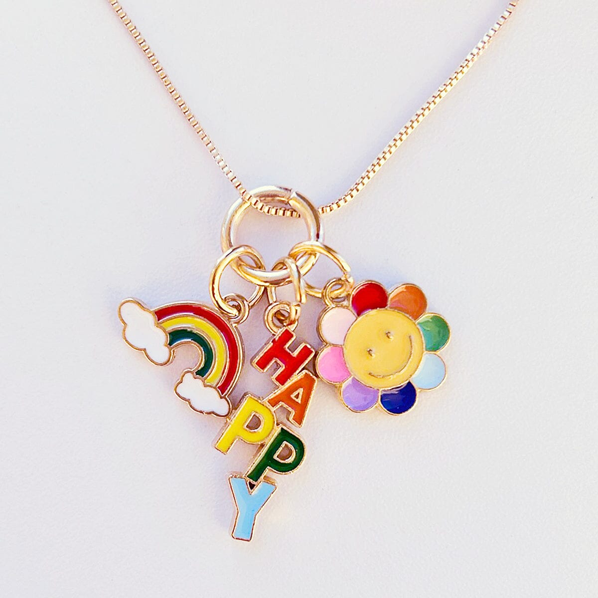 Rainbow shop flower necklace