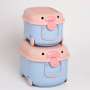 Ride A Long Storage Pig Medium (Blue and Pink)