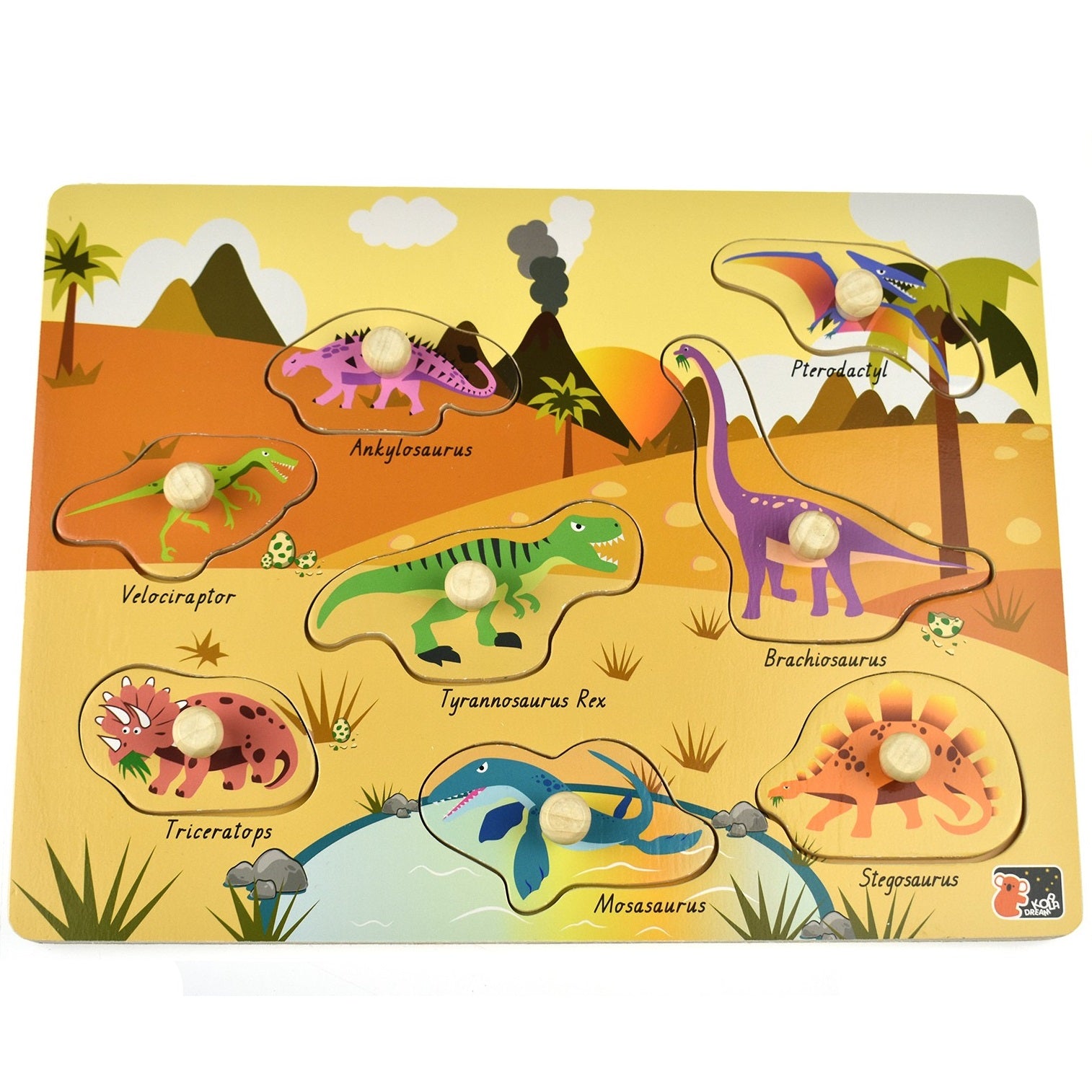 2 in 1 Dinosaur Peg Puzzle