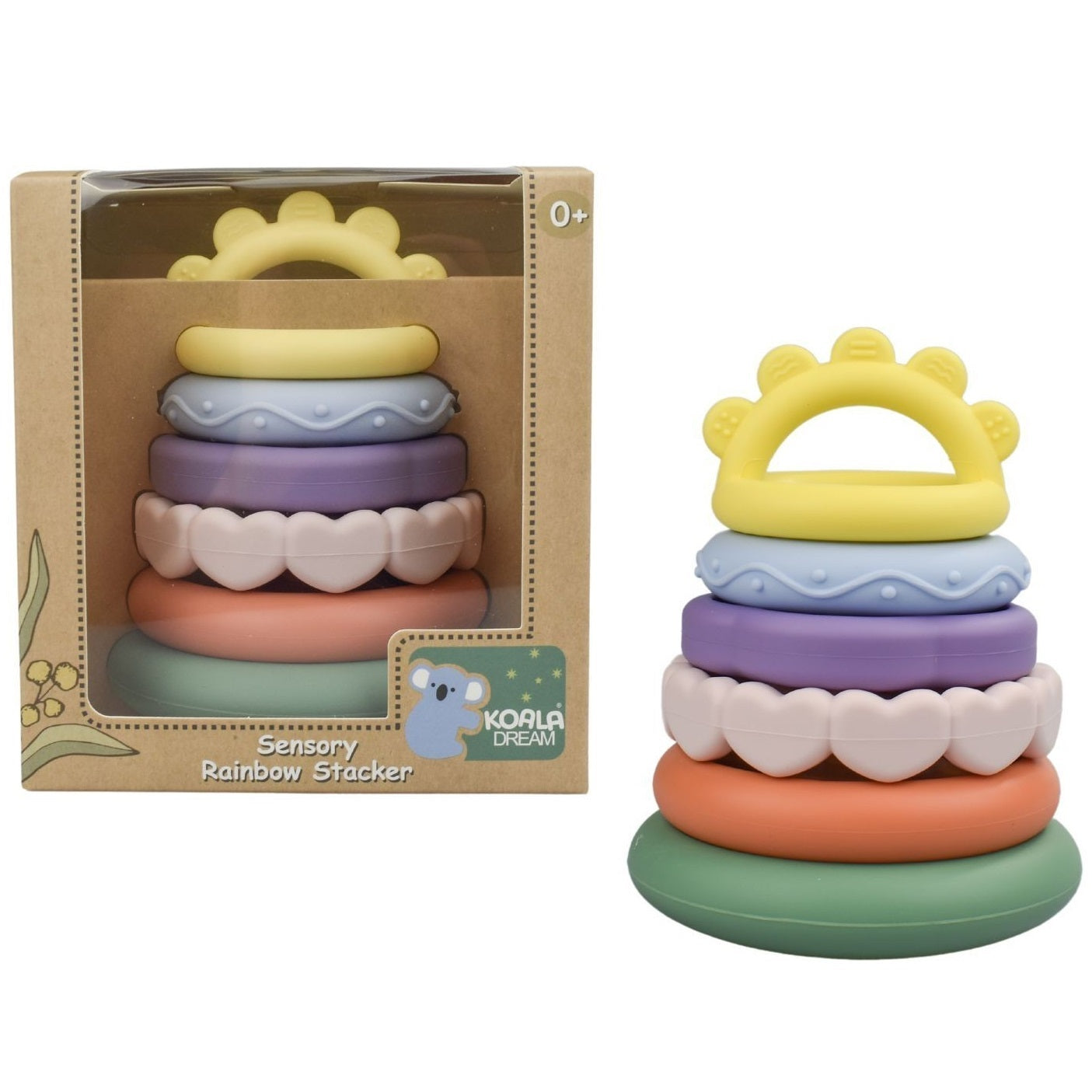 Silicone Sensory Rainbow Stacker Teether