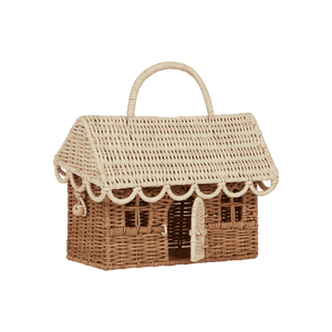 Rattan Gingerbread Casa Clutch (Natural & Straw)