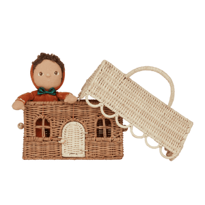 Rattan Gingerbread Casa Clutch (Natural & Straw)