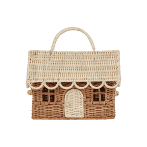 Rattan Gingerbread Casa Clutch (Natural & Straw)