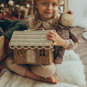 Rattan Gingerbread Casa Clutch (Natural & Straw)