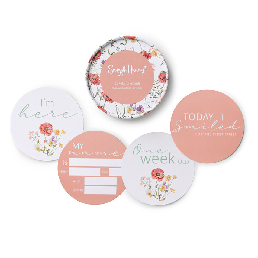 Meadow & Pink Sand Reversible Milestone Cards