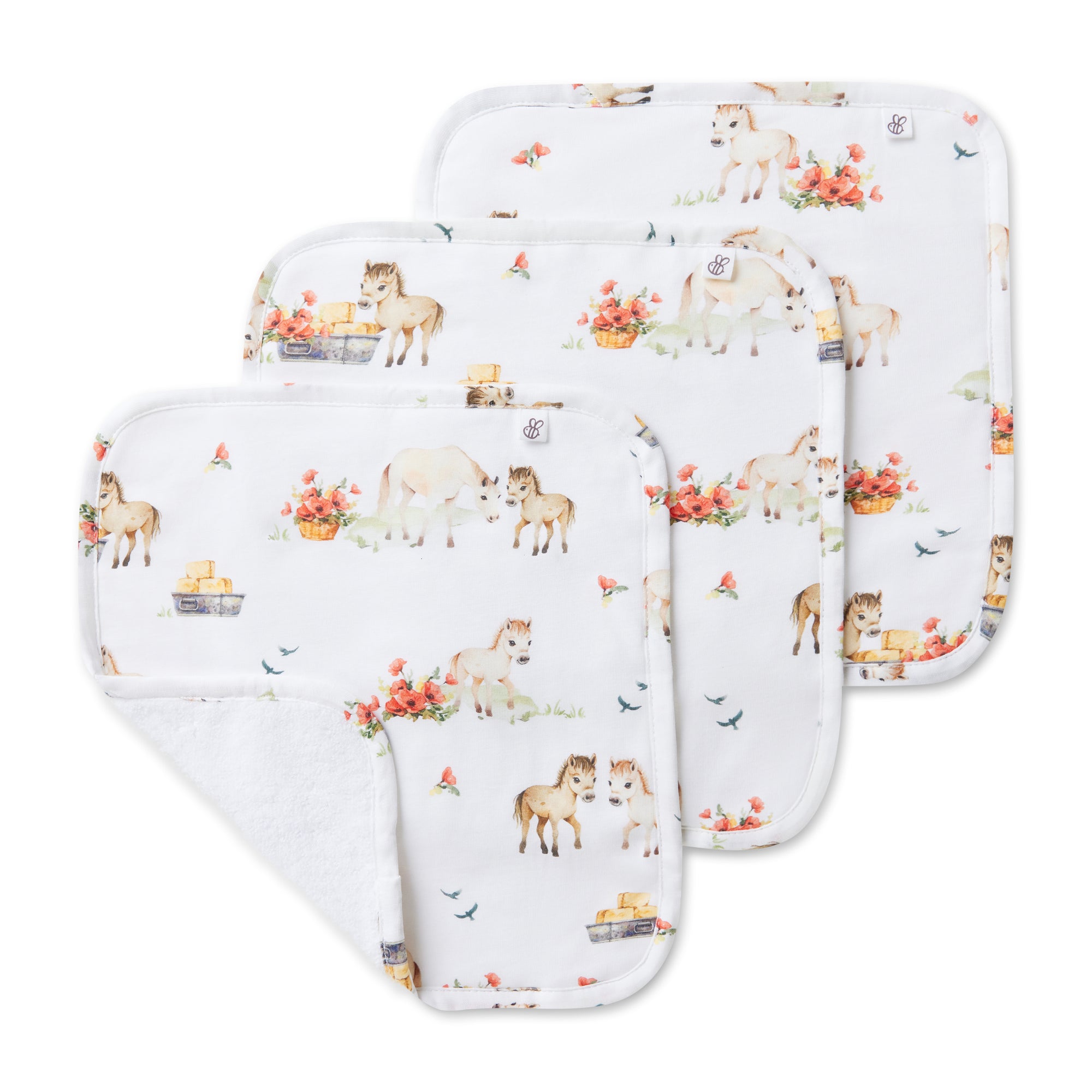 Pony Pals Organic Wash Cloths - 3 Pack