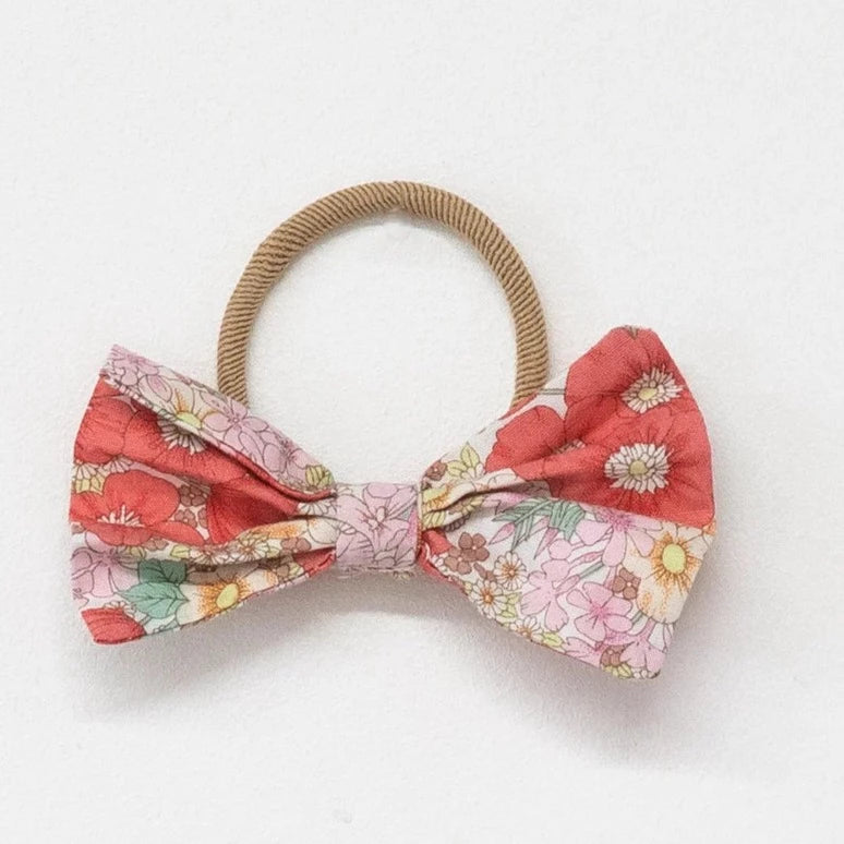 Pair Bow Hair Elastics - Poppy