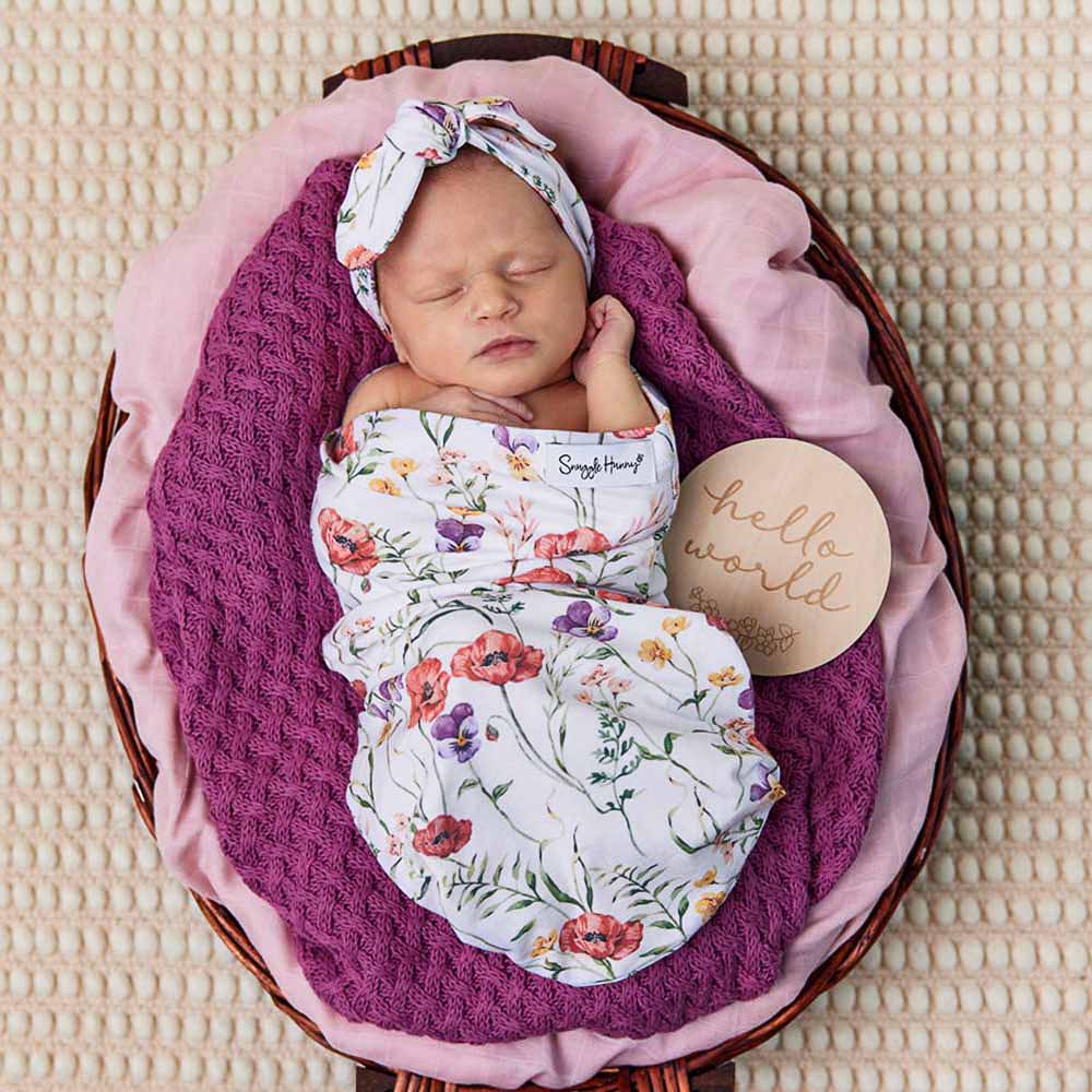 Meadow Organic Snuggle Swaddle & Topknot Set