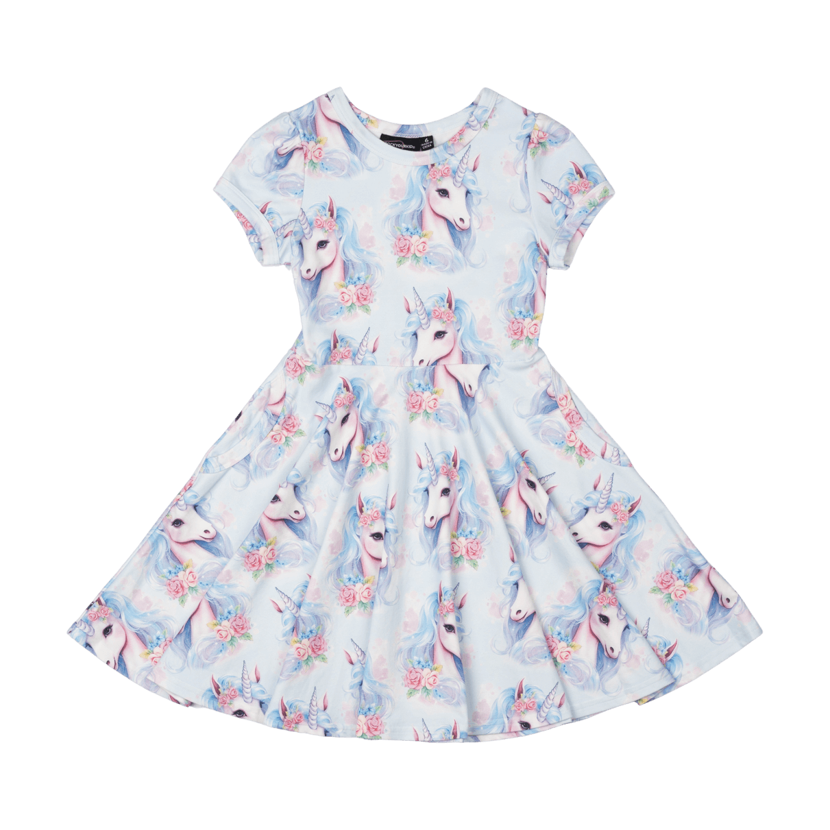 Blue Unicorn Waisted Dress