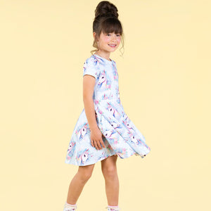 Blue Unicorn Waisted Dress