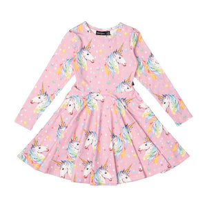 DOTTY UNICORN WAISTED DRESS