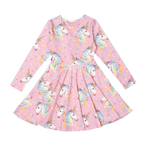 DOTTY UNICORN WAISTED DRESS