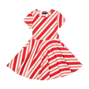 Candy Cane Stripe Waisted Dress