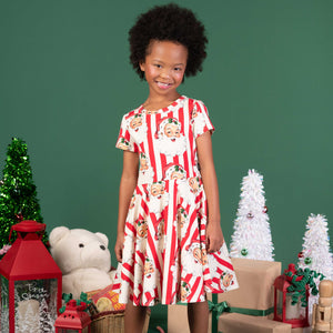 Santa Stripe Waisted Dress