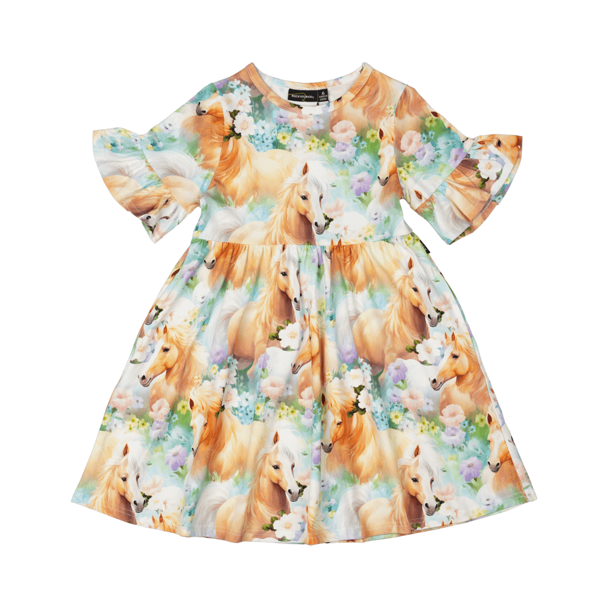 Icelandic Ponies Bell Sleeve Dress