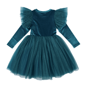 Green Velvet Sparkle Party Dress