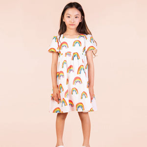 Over The Rainbow Puff Sleeve Dress