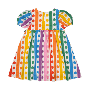 Rainbow Drops Puff Sleeve Dress