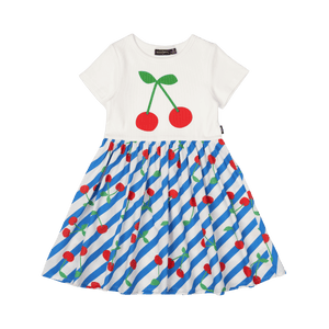 Cherry Stripes T-Shirt Dress