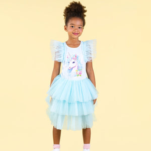 Blue Unicorn Party Dress