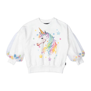 UNICORN TULLE SLEEVE SWEATSHIRT