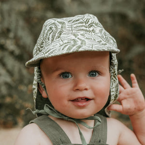 Lounger Baby Reversible Flap Sun Hat (Fern/Moss)