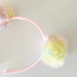 Rainbow Pom Pom Headband