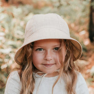 Wanderer Girls Reversible Bucket Sun Hat (Frankie/Flax)