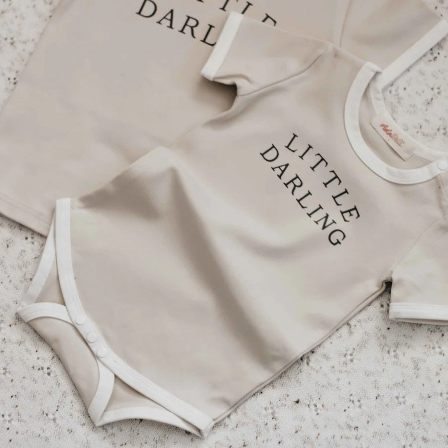 Little Darling SS Bodysuit (Beige)