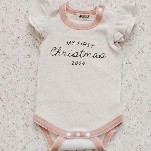 My First Christmas Bodysuit (Pink)