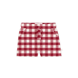 Red Gingham Pockets Shorts