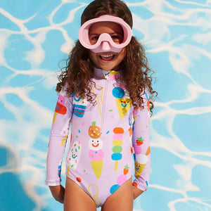 Long Sleeve Zip Bather (Sundae Fun Day)