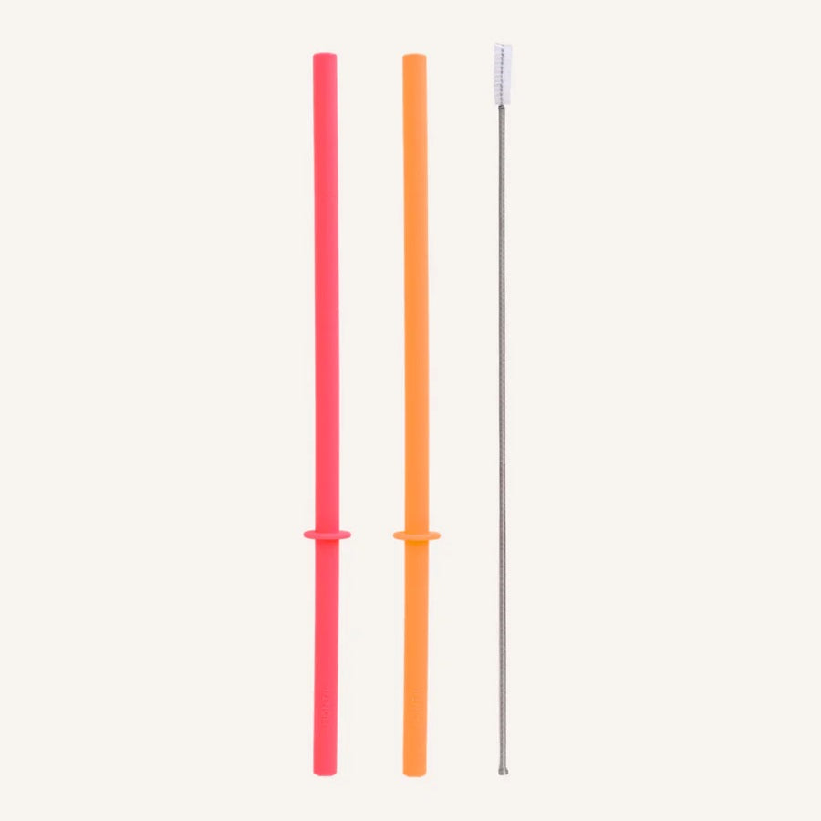 Flexi Stopper Straw Set (Tangerine & Watermelon)