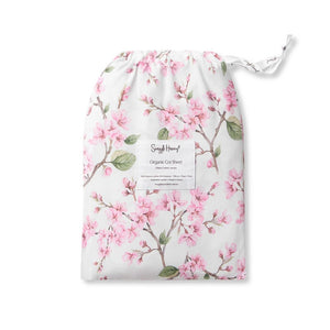 Cherry Blossom Organic Fitted Cot Sheet